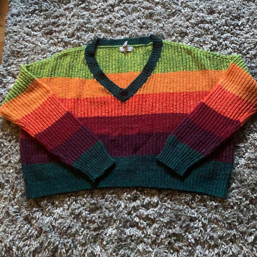 colorful cropped sweater